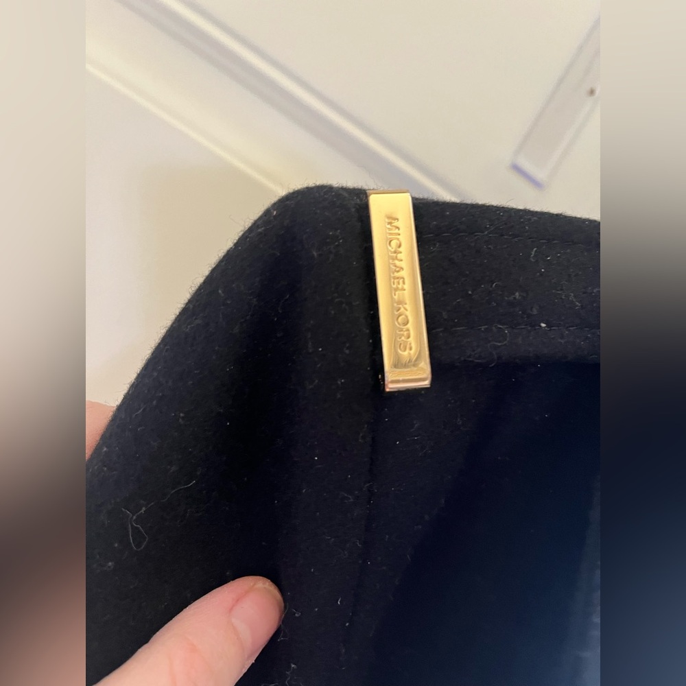 🎉HOST PICK🎉 Michael Kors Women’s Zip Up Black & Gold Winter Pea Coat- Size 16 - Picture 11 of 12